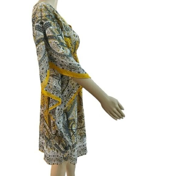 MPH Collection Yellow Fluttery Paisley Dress - Picture 4 of 8